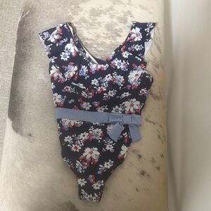 Janie and Jack Navy Floral Swimsuit